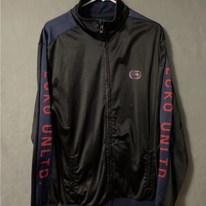 Vintage Ecko Unltd Black Navy Track Jacket Size XL Red Logo Streetwear
